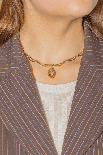 Collier Collier solitaire en or jaune et or blanc 18 carats avec diamant 58 Facettes 3243858CN