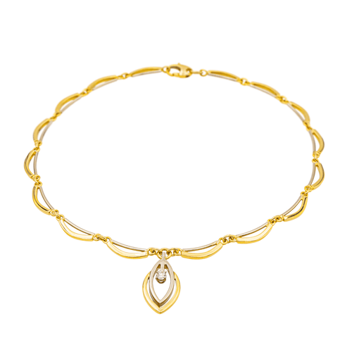 Collier Collier solitaire en or jaune et or blanc 18 carats avec diamant 58 Facettes 3243858CN