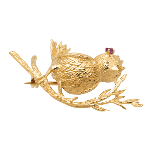 Broche Boucheron Broche Oiseau  Or jaune Rubis 58 Facettes 3246212CN