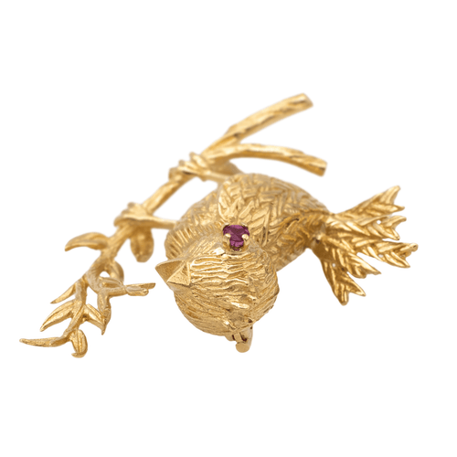 Broche Boucheron Broche Oiseau  Or jaune Rubis 58 Facettes 3246212CN