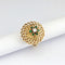 Bague 48 Bague en or jaune 18 carats avec diamant et pierres vertes 58 Facettes 32611