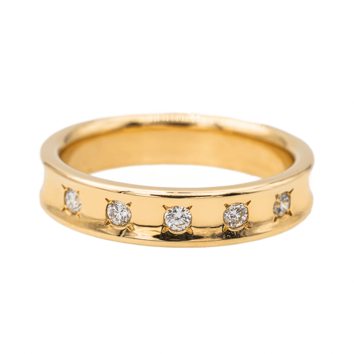 Bague 54 Bague Demi-alliance Or jaune Diamant 58 Facettes 3261222CN