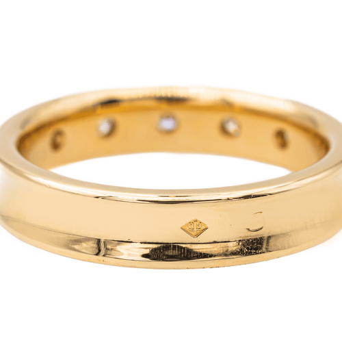 Bague 54 Bague demi-alliance en or jaune 18 carats et diamants 58 Facettes 3261222CN