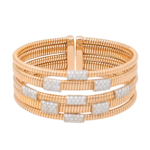 Bracelet Bracelet Manchette Or rose, Or blanc Diamant 58 Facettes 3261271CN