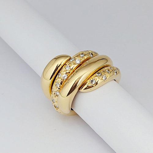 Bague 59 Chaumet Tango - Bague en or jaune 18 carats et diamants 58 Facettes 32617
