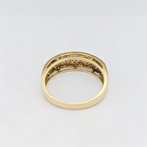 Bague 58 Bague demi-alliance en or jaune 18 carats et 7 diamants 58 Facettes 32619