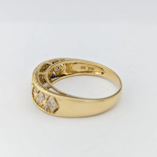 Bague 58 Bague demi-alliance en or jaune 18 carats et 7 diamants 58 Facettes 32619