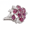 Bague 52 Bague fleur en or blanc 18 carats rubis et diamants 58 Facettes 3263779CN