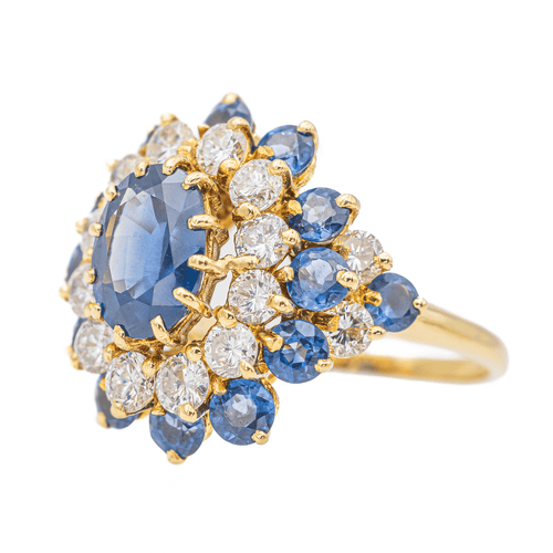 Bague 52 Pompadour - Bague en or jaune avec saphir et diamants 58 Facettes 3263780CN