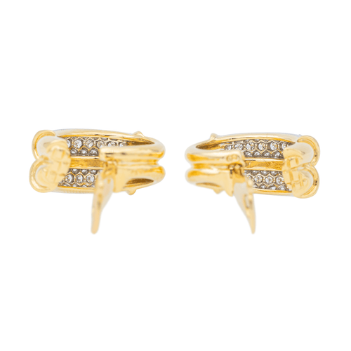 Boucles d'oreilles Piaget - Boucles d’oreilles créoles en or jaune et blanc serties de diamants 58 Facettes 3263782CN