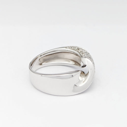Bague 55 Bague torsadée en or blanc 18 carats et diamants 58 Facettes 32648
