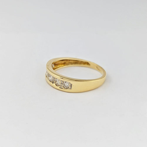 Bague 55 Bague demi-alliance en or jaune 18 carats et diamants 58 Facettes 32650