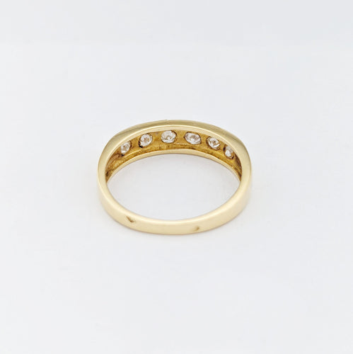 Bague 55 Bague demi-alliance en or jaune 18 carats et diamants 58 Facettes 32650