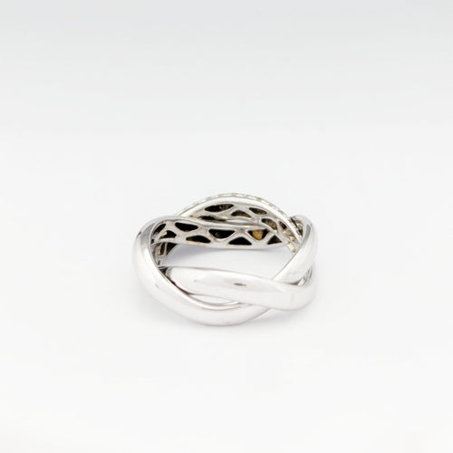 Bague 48 Poiray Tresse - Bague en or blanc 18 carats et diamants 58 Facettes 32675