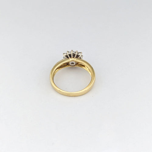 Bague 54 Bague motif floral en or jaune 18 carats et diamants 58 Facettes 32679