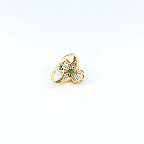 Bague 53 Bague en or jaune 18 carats et émeraude, 2 diamants 58 Facettes 32693