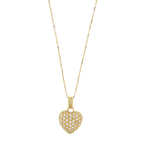 Collier Unoaerre - Collier maille vénitienne avec pendentif cœur en or jaune et diamants 58 Facettes 32739