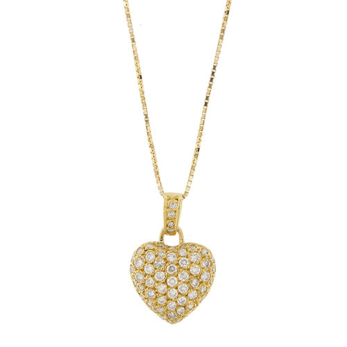 Collier Unoaerre - Collier maille vénitienne avec pendentif cœur en or jaune et diamants 58 Facettes 32739