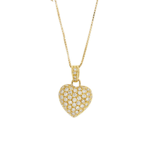 Collier Unoaerre - Collier maille vénitienne avec pendentif cœur en or jaune et diamants 58 Facettes 32739
