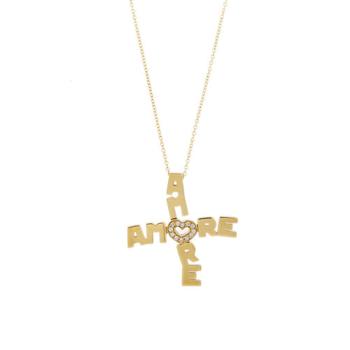 Collier Pasquale Bruni - Collier avec pendentif en or jaune 18 ct et diamants 58 Facettes 32809