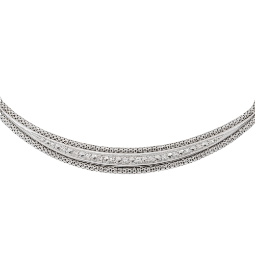 Collier Collier en or blanc 18 carats serti de diamants 58 Facettes 3281526CN