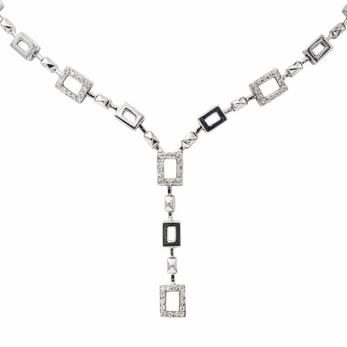 Collier Collier en or blanc 18 carats serti de diamants 58 Facettes 3281584CN