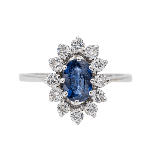 Bague 54 Bague Pompadour Or blanc Saphir, Diamant 58 Facettes 3282600CN