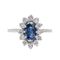 Bague 54 Bague Pompadour Or blanc Saphir, Diamant 58 Facettes 3282600CN