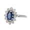 Bague 54 Bague pompadour en or blanc 18 carats saphir et diamants 58 Facettes 3282600CN
