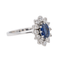 Bague 54 Bague pompadour en or blanc 18 carats saphir et diamants 58 Facettes 3282600CN