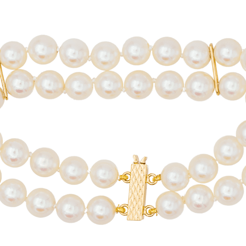Bracelet Bracelet double rang de perles en or jaune 18 carats 58 Facettes 3282604CN