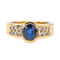 Bague 55.5 Bague en or jaune 18 carats avec saphir ovale et diamants 58 Facettes 3282756CN