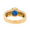 Bague 55.5 Bague en or jaune 18 carats avec saphir ovale et diamants 58 Facettes 3282756CN