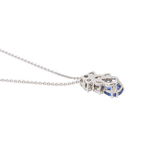 Collier Collier en or blanc 18 carats avec saphir et diamants 58 Facettes 3290287CN