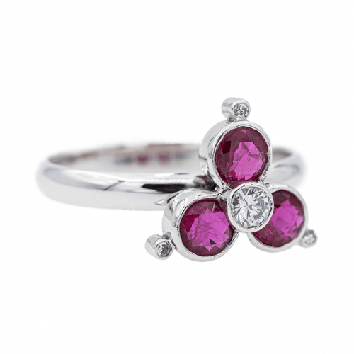 Bague 59 Bague  Or blanc Diamant, Rubis 58 Facettes 3290288CN