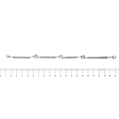 Bracelet Adoro - Bracelet double maille pop-corn en or blanc 18 kt 58 Facettes 33127
