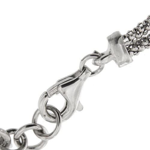 Bracelet Adoro - Bracelet double maille pop-corn en or blanc 18 kt 58 Facettes 33127