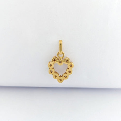 Pendentif Pendentif cœur en or jaune 18 carats et diamants 58 Facettes 33147