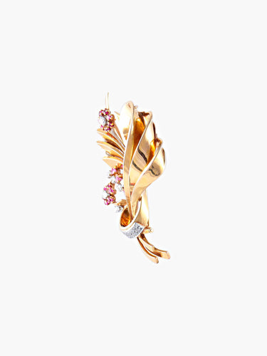 Broche Broche à Enroulements & Fleurettes Rubis Diamants 58 Facettes DV0032-37