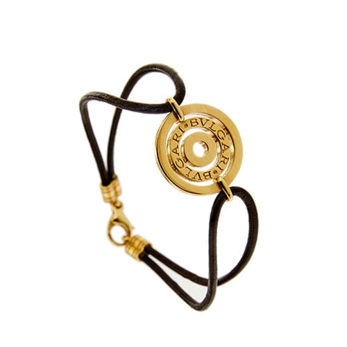 Bracelet Bulgari Astrale - Bracelet en or jaune 18 ct à double cordon noir 58 Facettes 33254