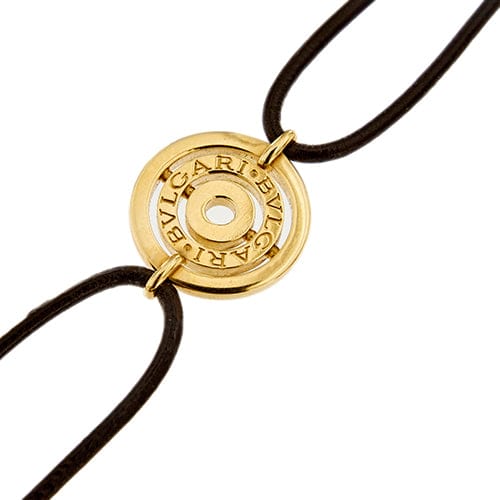 Bracelet Bulgari Astrale - Bracelet en or jaune 18 ct à double cordon noir 58 Facettes 33254