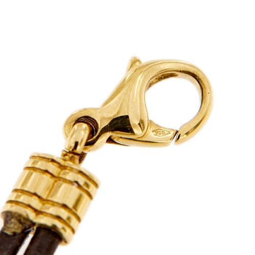 Bracelet Bulgari Astrale - Bracelet en or jaune 18 ct à double cordon noir 58 Facettes 33254
