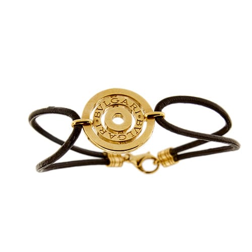 Bracelet Bulgari Astrale - Bracelet en or jaune 18 ct à double cordon noir 58 Facettes 33254
