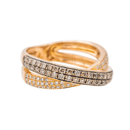 Bague 53 Bague en or rose 18 carats sertie de diamants 58 Facettes 3334104CN