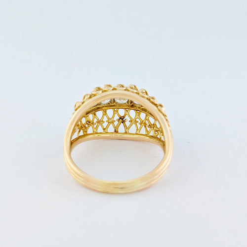 Bague 62 Bague dôme en or jaune 18 carats et diamants 58 Facettes 33373