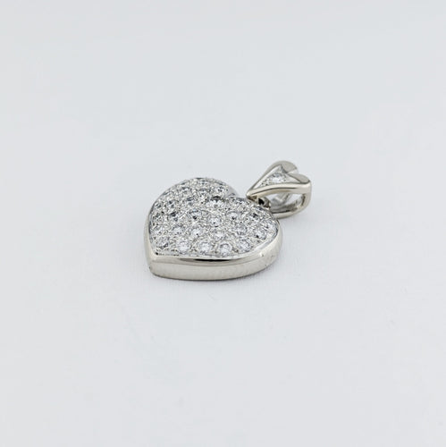 Pendentif Pendentif cœurs en or blanc 18 carats et diamants 58 Facettes 33375