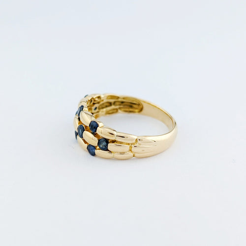 Bague 57 Bague en or jaune 18 carats et saphirs 58 Facettes 33376