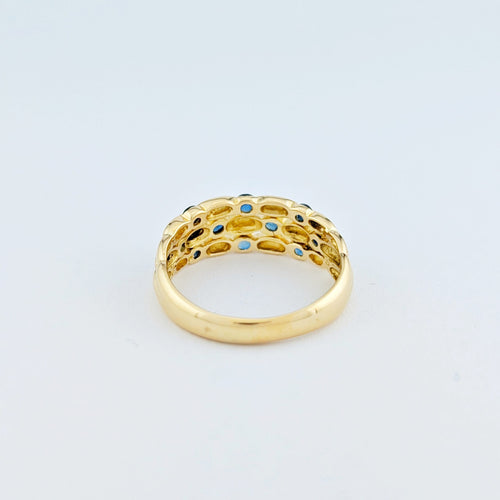 Bague 57 Bague en or jaune 18 carats et saphirs 58 Facettes 33376