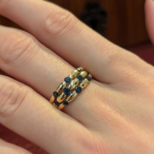 Bague 57 Bague en or jaune 18 carats et saphirs 58 Facettes 33376