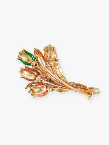 Broche Broche en Or Jaune,  Diamants et Email 58 Facettes DV0032-28